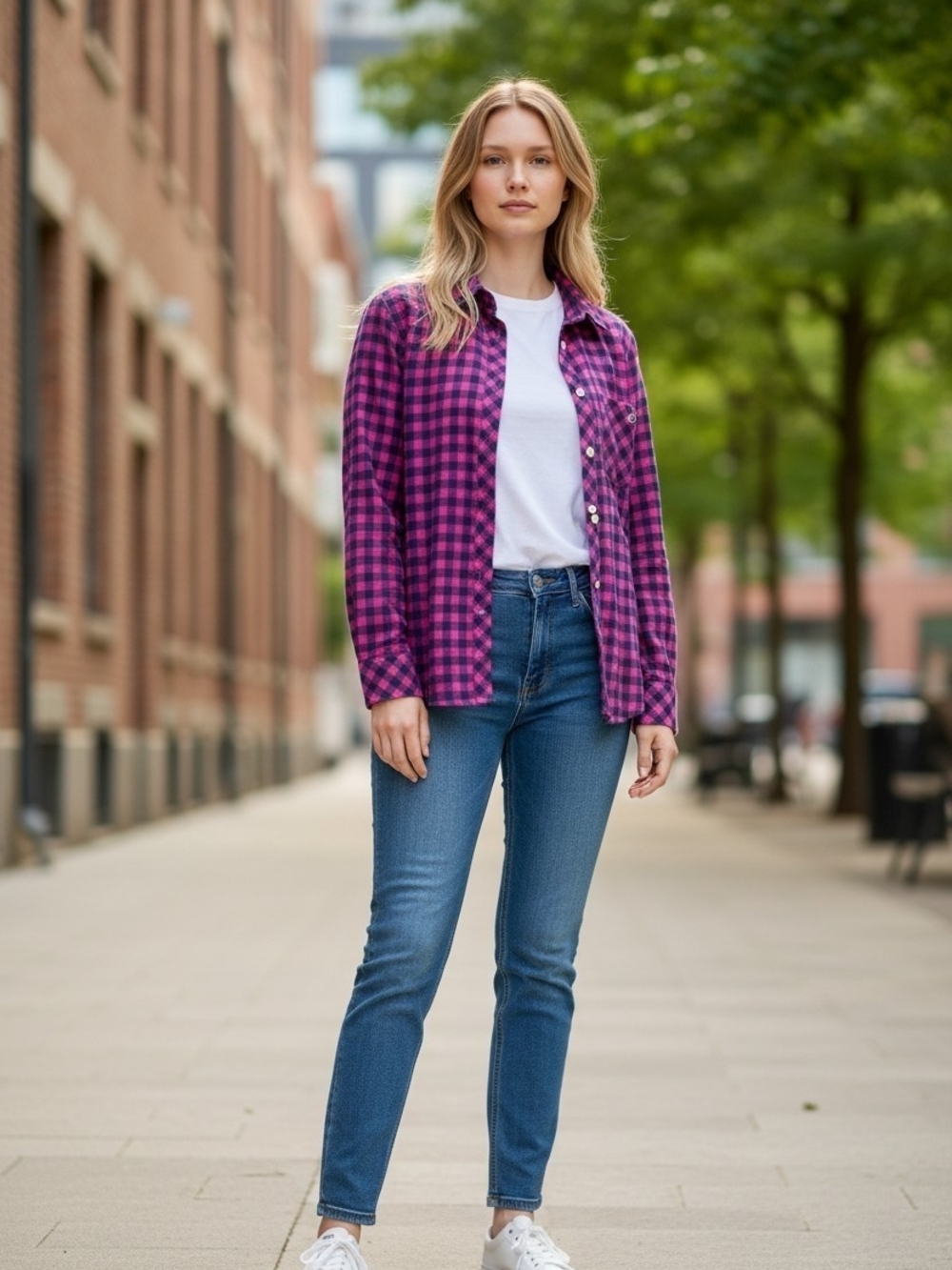 Vineyard Vines Pink and Black Gingham Button-Down Shirt